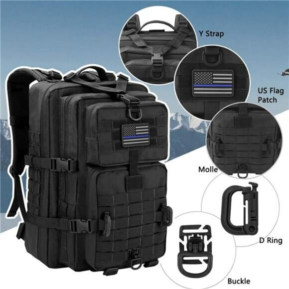 Tactical Backpack MOLLE Assault Pack Military Camping Hiking Bug Out Bag - Picture 4 of 7